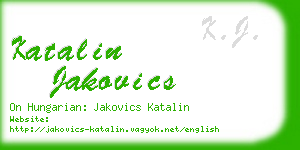 katalin jakovics business card